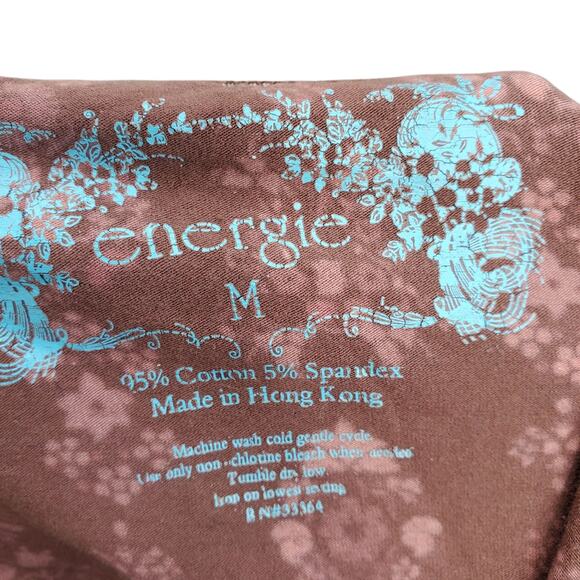 Energie Y2k Fairy Core Stretchy Paisley Brown Halter Top - Women's Medium - Picture 3 of 6